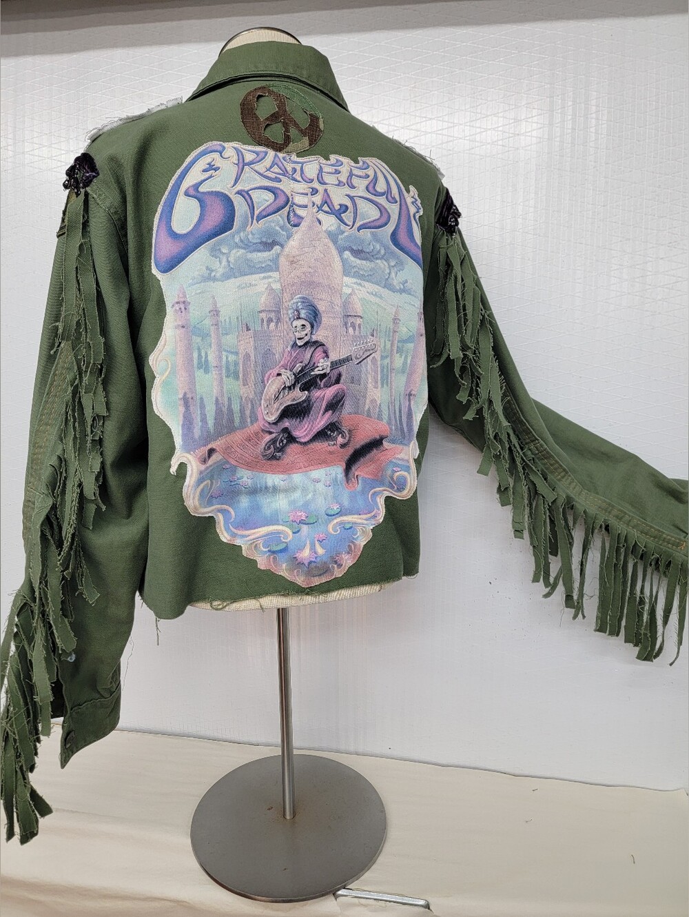 Grateful Dead US Army Military Fringe Jacket - Upcycled - Picture 2 of 11